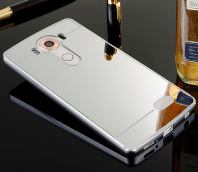 Други Бъмпъри за телефони Луксозен алуминиев бъмпър с твърд огледален сребрист гръб за LG V10